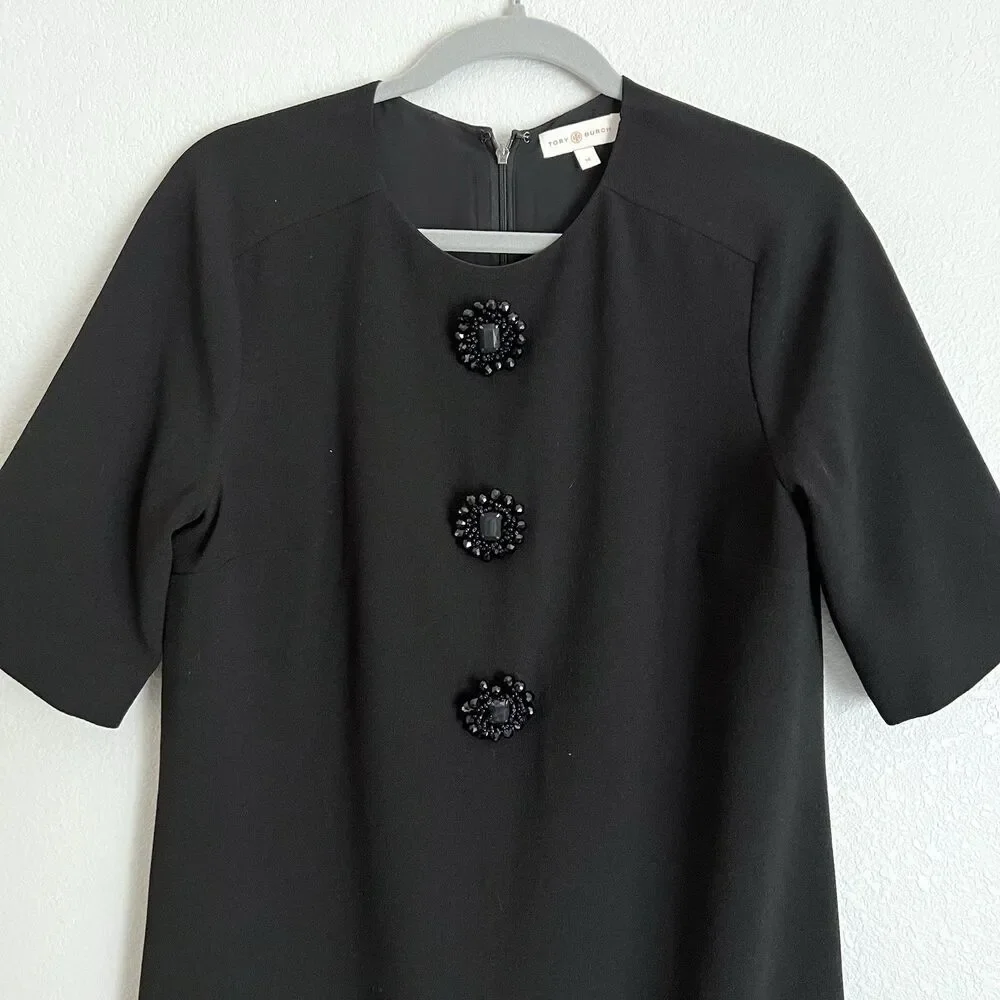 Tory Burch Raine embellished shift dress Size 10 Black